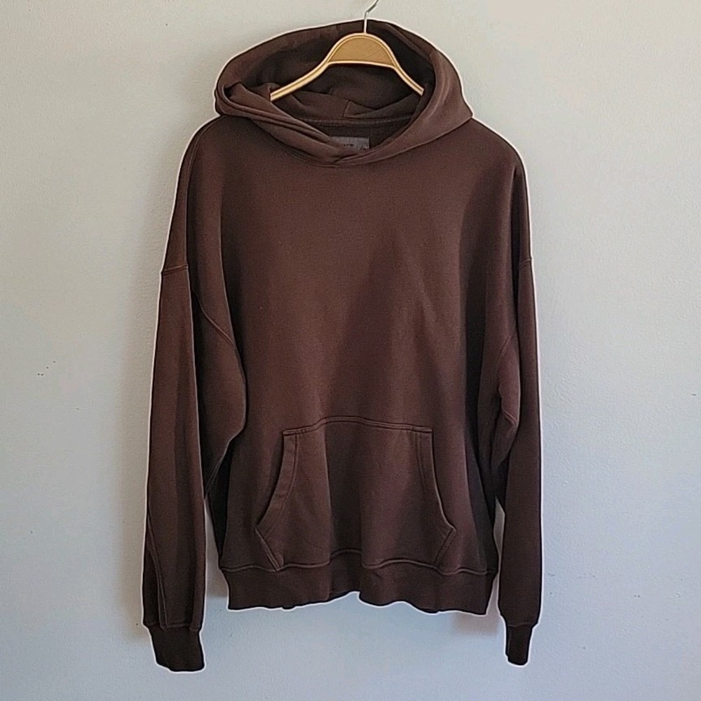 Abercrombie Fitch Soft AF Hoodie Men's Large Brown Athleisure Casual Minimalist